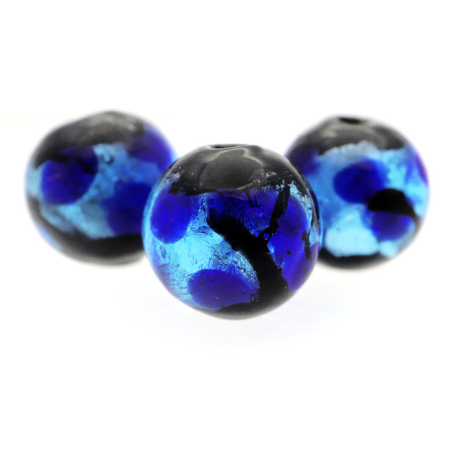 光る ホタルガラス ビーズ 10mm 粒売り 水玉模様 1玉売り ネックレスや