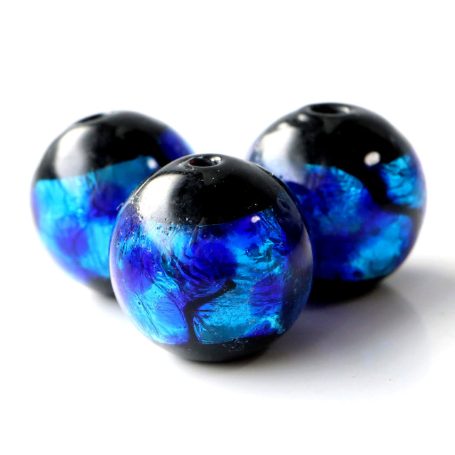 光る ホタルガラス ブルー 12mm 粒売り 1粒 とんぼ石 青色 沖縄 お土産 typeA