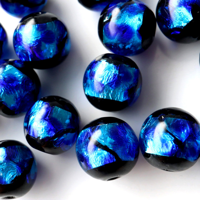 光る ホタルガラス ブルー 12mm 粒売り 1粒 とんぼ石 青色 沖縄 お土産 typeA