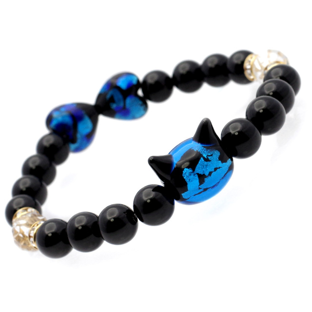 天然石 猫 Amazon.co.jp: [GOLD STONE] ホタルガラス ブレスレット 光る