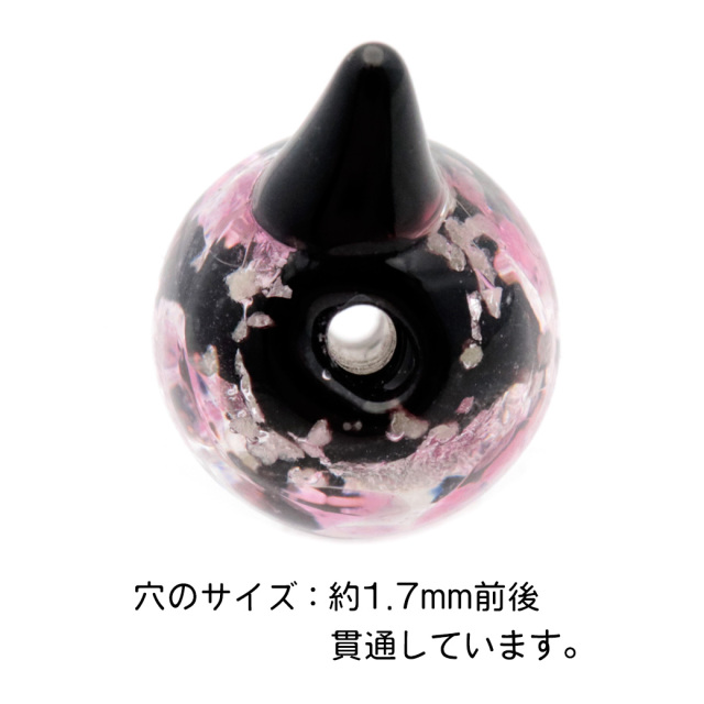 ホタルガラス ねこ ビーズ 1粒 ピンク 光る 蓄光 パーツ 猫 ネコ