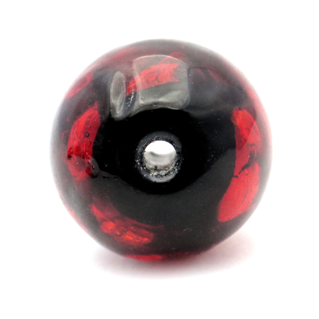 ホタルガラス レッド オレンジ 12mm 粒売り 1粒 とんぼ玉 赤色 沖縄 琉球 お土産 ハンドメイド 制作 ビーズ
