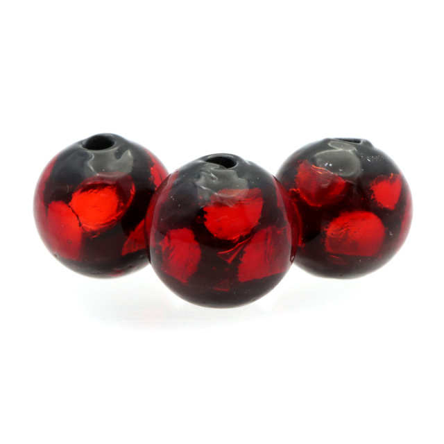 ホタルガラス レッド 赤色 ビーズ 粒売り 1粒 10mm とんぼ玉 ほたる 蛍 トンボ玉 アクセサリー パーツ 沖縄 お土産 手作り