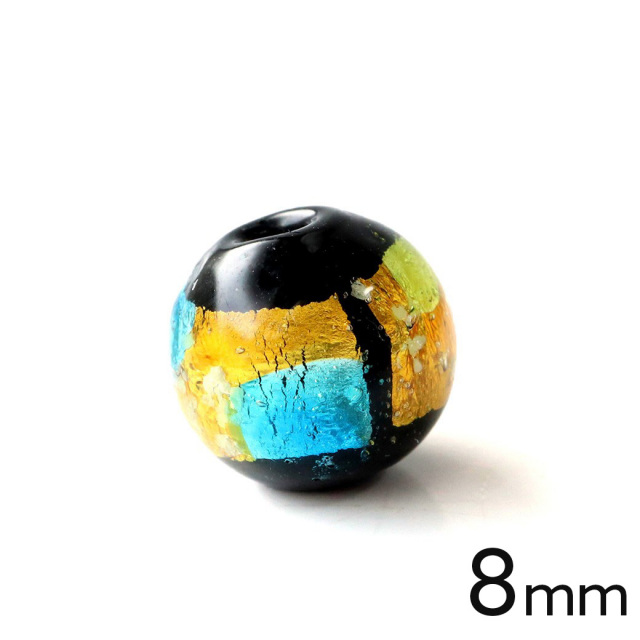 光る ホタルガラス イエロー ブルー MIX 8mm 粒売り 1粒 とんぼ