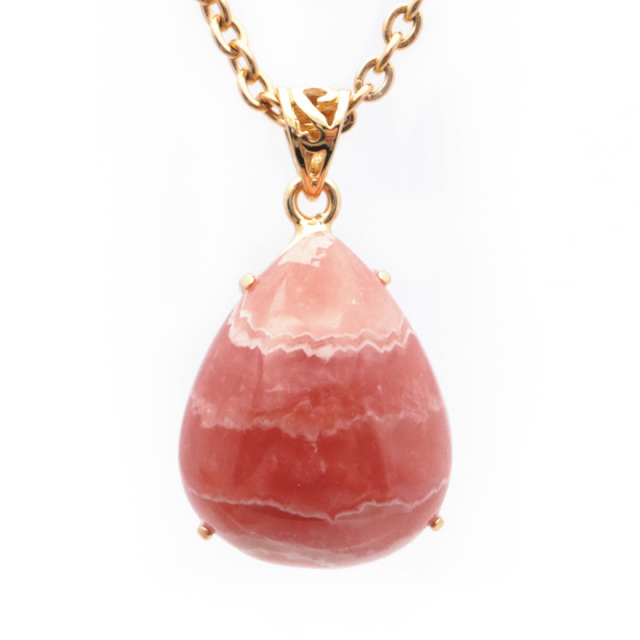 インカローズ ネックレス しずく ドロップ 天然石 ペンダント