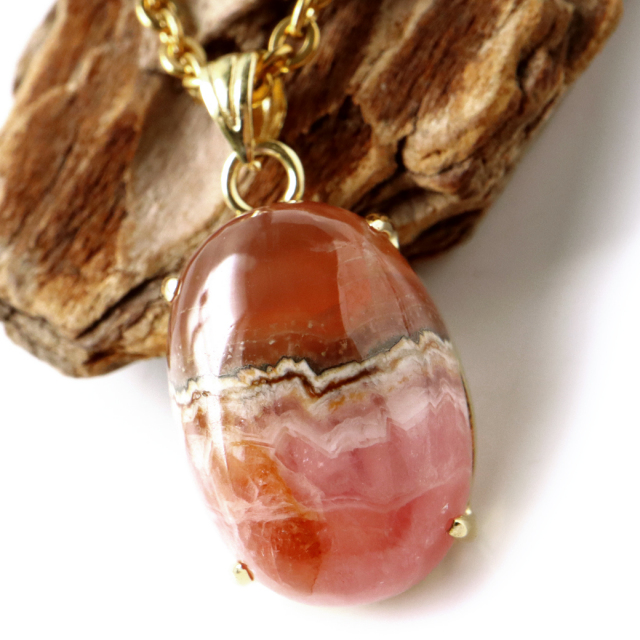 インカローズ勾玉ペンダントインカローズネックレスNO25-1976 インカ