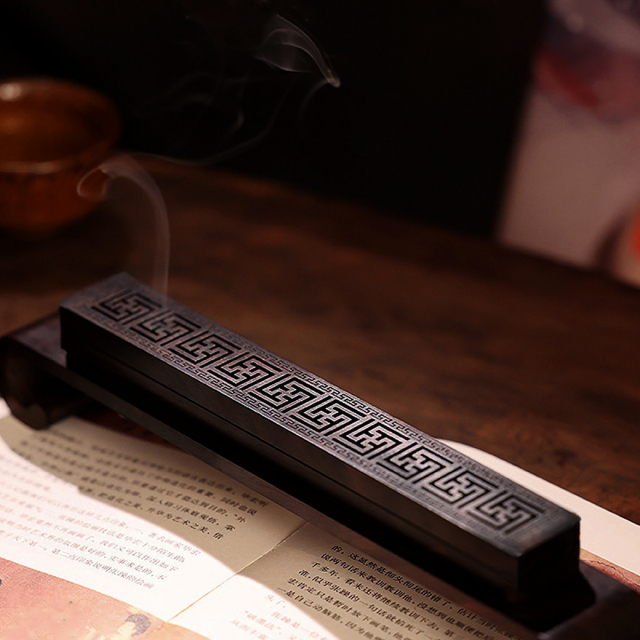 お香立て 横置き 黒檀 コクタン おしゃれ お香たて 防火布付き 線香立てスタンド 睡眠 ギフト 受け皿 素敵 和 北欧 ボックス