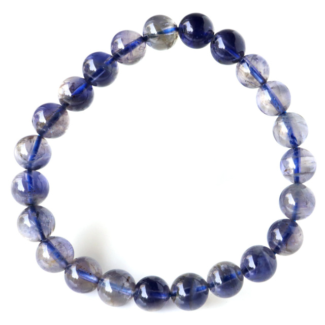 アイオライト ブレスレット インド産 菫青石 コーディエライト 1点物 天然石 パワーストーン 母の日 プレゼント ギフト 贈り物