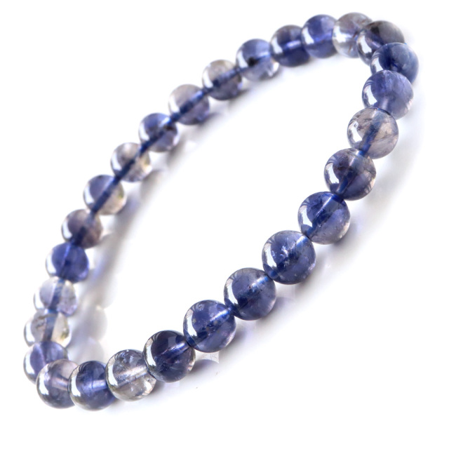 アイオライト ブレスレット インド産 菫青石 コーディエライト 1点物 天然石 パワーストーン 母の日 プレゼント ギフト 贈り物