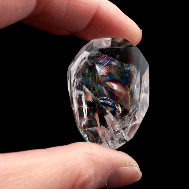 アイリスクォーツ 虹入り 原石 39g 全面磨き 研磨 ポリッシュ