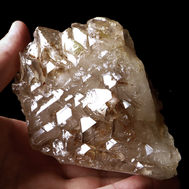 ジャカレー 水晶 クラスター 482g ブラジル産 原石 ワニ水晶 エレスチャルクォーツ 天然石 1点物 パワーストーン クリスタル