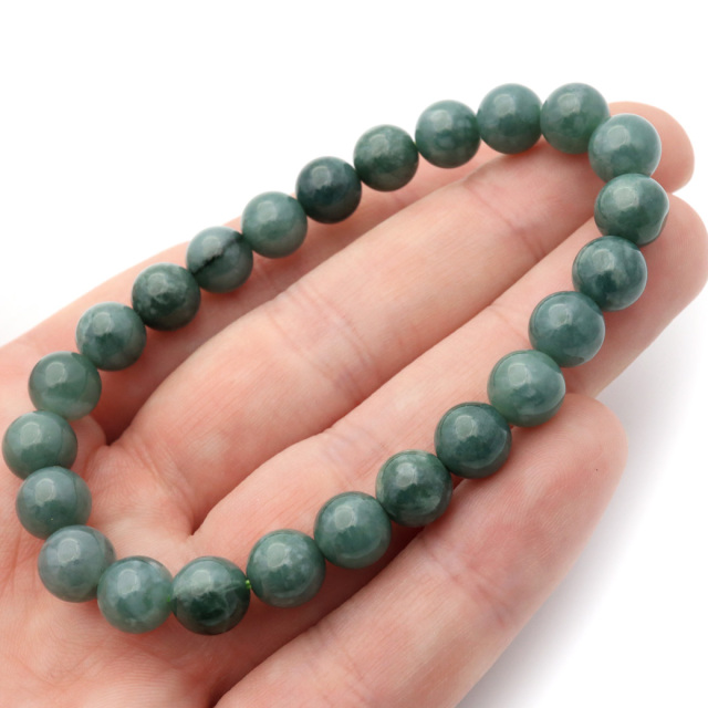 翡翠 グアテマラ産 ブレスレット 8mm ひすい ジェイド 天然石 パワーストーン 5月 誕生石 グリーン