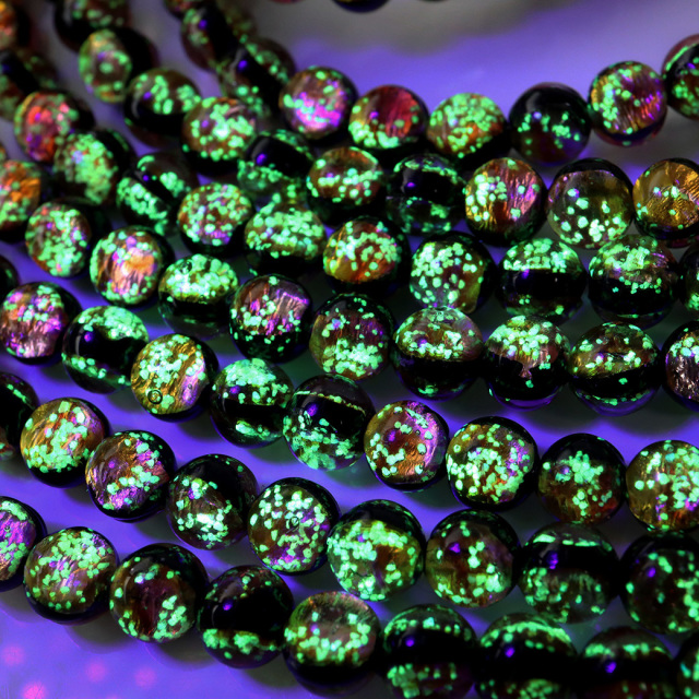 蓄光 ケラマ サンセットオレンジ ホタルガラス 6mm 一連 ビーズ売り 66粒 沖縄 お土産 慶良間諸島