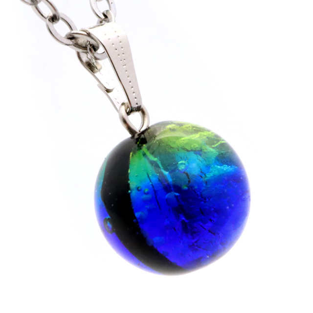 蓄光 ケラママリン ホタルガラス ネックレス 沖縄 琉球 お土産 慶良間諸島