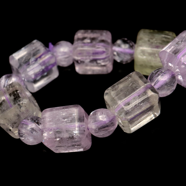 クンツァイト ブレスレット キューブカット ブラジル産 1点物 天然石 Kunzite リチア輝石 リチアきせき