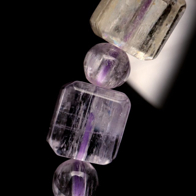 クンツァイト ブレスレット キューブカット ブラジル産 1点物 天然石 Kunzite リチア輝石 リチアきせき