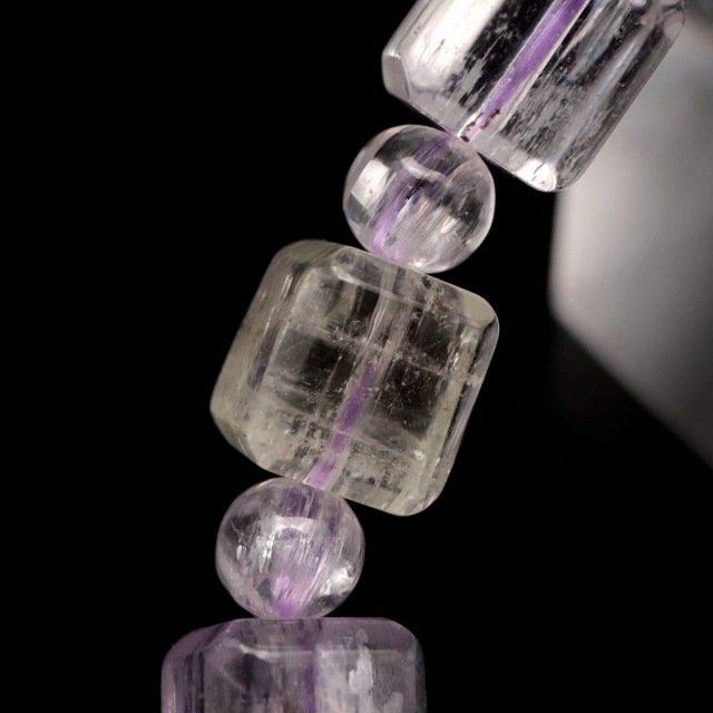 クンツァイト ブレスレット キューブカット ブラジル産 1点物 天然石 Kunzite リチア輝石 リチアきせき