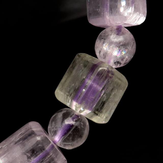 クンツァイト ブレスレット キューブカット ブラジル産 1点物 天然石 Kunzite リチア輝石 リチアきせき