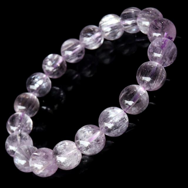 クンツァイト ブレスレット メンズ レディース 10mm 天然石 パワーストーン 1点もの プレゼント ギフト 贈り物 Kunzite リチア輝石