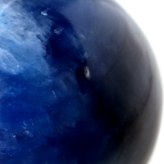 カイヤナイト 丸玉 キャッツアイ 直径約21mm 台座付き 天然石 パワーストーン 1点もの kyanite 藍晶石