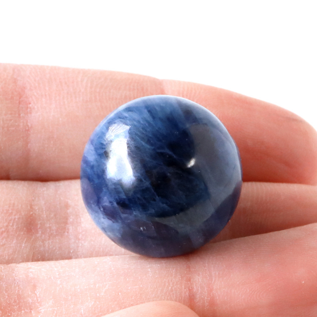 カイヤナイト 丸玉 キャッツアイ 直径約21mm 台座付き 天然石 パワーストーン 1点もの kyanite 藍晶石