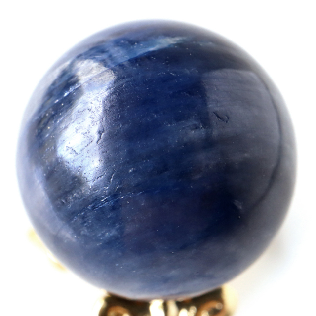 カイヤナイト 丸玉 キャッツアイ 直径約21mm 台座付き 天然石 パワーストーン 1点もの kyanite 藍晶石