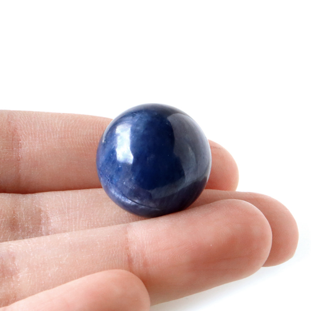 カイヤナイト 丸玉 キャッツアイ 直径約21mm 台座付き 天然石 パワーストーン 1点もの kyanite 藍晶石