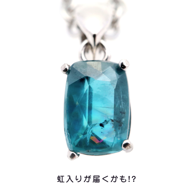 インディゴ ブルー カイヤナイト ネックレス AAA  スクエア ファセットカット SILVER925 宝石質 天然石 バレンタイン