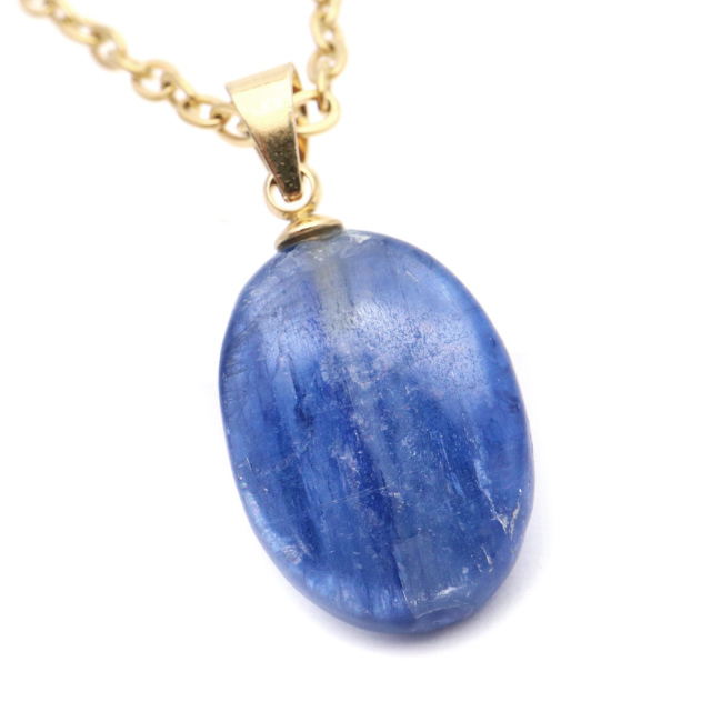カイヤナイト ペンダント タンザニア産 天然石 ネックレス  ステンレス製 パワーストーン メンズ レディース Kyanite 藍晶石