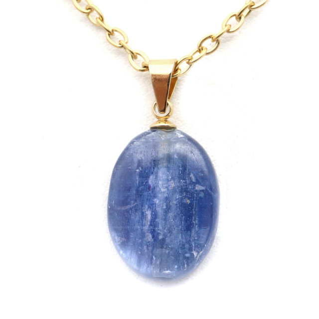 カイヤナイト ペンダント タンザニア産 天然石 ネックレス  ステンレス製 パワーストーン メンズ レディース Kyanite 藍晶石