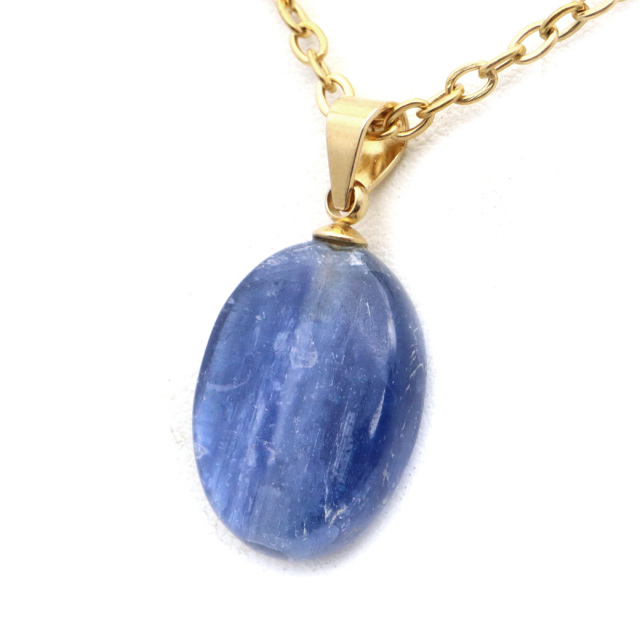 カイヤナイト ペンダント タンザニア産 天然石 ネックレス  ステンレス製 パワーストーン メンズ レディース Kyanite 藍晶石