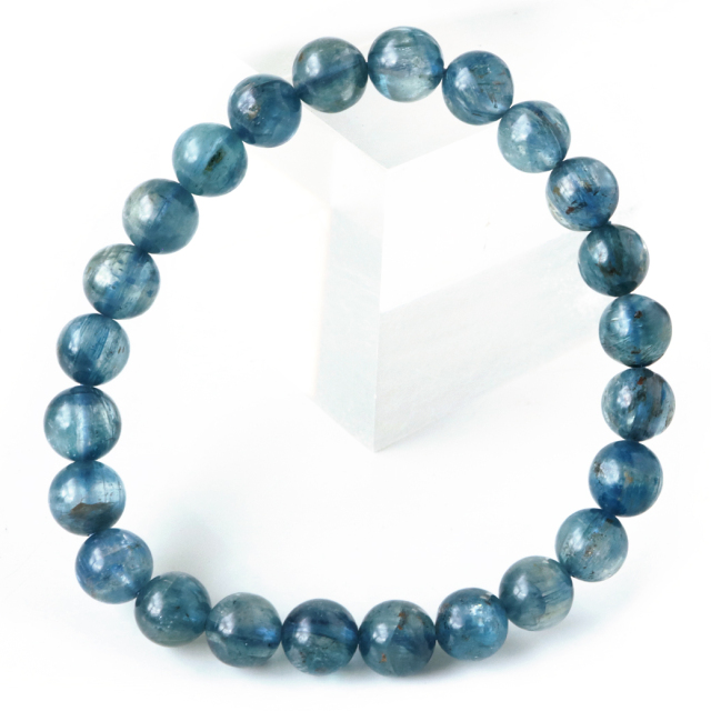 カイヤナイト ブレスレット ナチュラルカラー 7.5mm タンザニア産 藍晶石 1点もの 天然石 パワーストーン クリスマス プレゼント