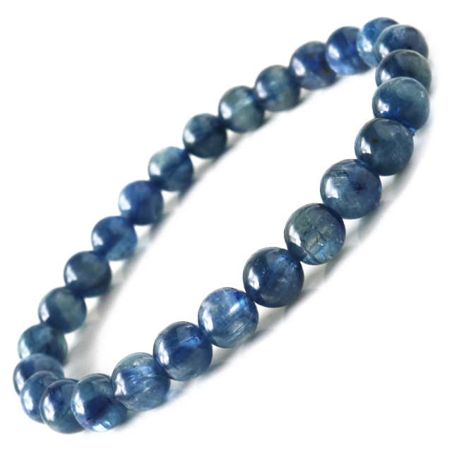 カイヤナイト ブレスレット ナチュラルカラー 7mm タンザニア産 藍晶石 1点もの 天然石 パワーストーン クリスマス プレゼント