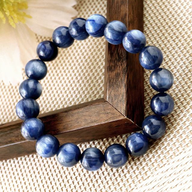カイヤナイト ブレスレット メンズ レディース ブラジル産 藍晶石 1点もの 天然石 パワーストーン