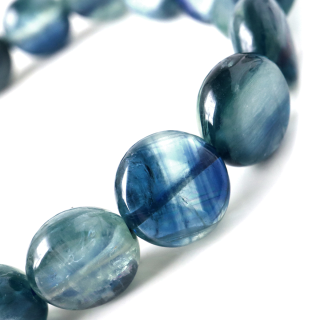 カイヤナイト タンブル ブレスレット ナチュラルカラー AAA おはじき型