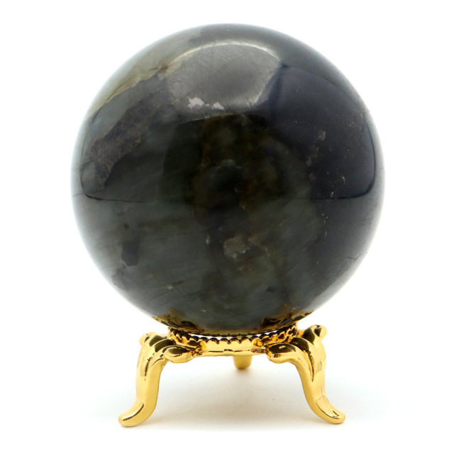 ラブラドライト 丸玉 台座付き マダガスカル産 1点もの スフィア 天然石 パワーストーン 置物