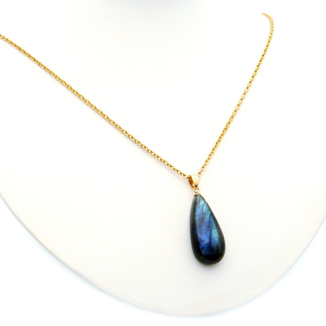 ラブラドライト ペンダント ネックレス 天然石 AAA ブルーシラー パワーストーン 1点もの Labradorite