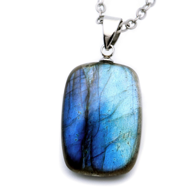 ラブラドライト ペンダント ネックレス 天然石 AAA ブルーシラー パワーストーン 1点もの Labradorite