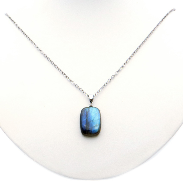 ラブラドライト ペンダント ネックレス 天然石 AAA ブルーシラー パワーストーン 1点もの Labradorite