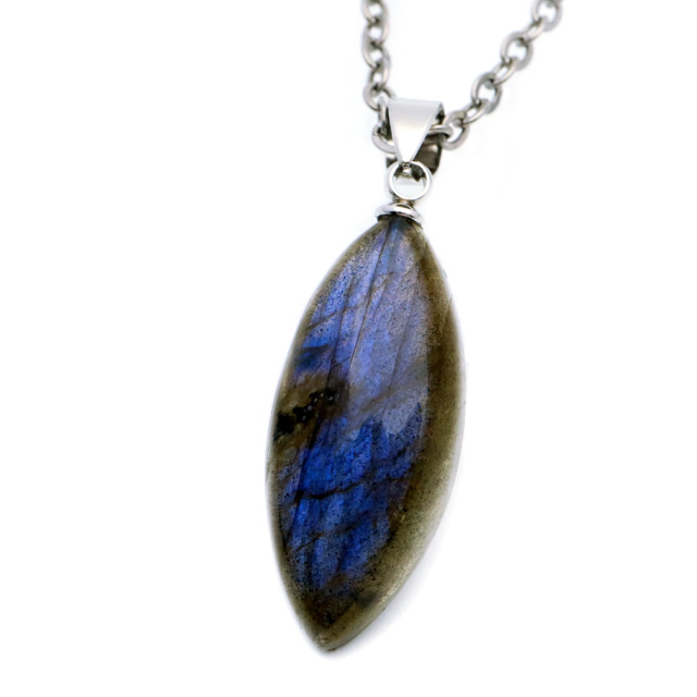 ラブラドライト ペンダント ネックレス 天然石 AAA ブルーシラー パワーストーン 1点もの Labradorite