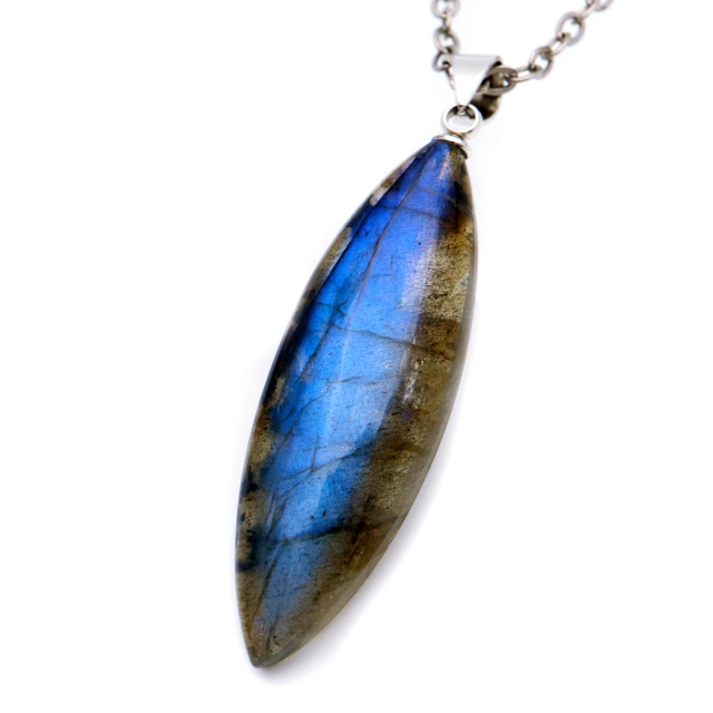 ラブラドライト ペンダント ネックレス 天然石 AAA ブルーシラー パワーストーン 1点もの Labradorite