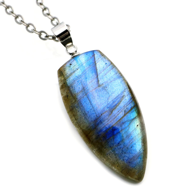 ラブラドライト ペンダント ネックレス 天然石 AAA ブルーシラー パワーストーン 1点もの Labradorite