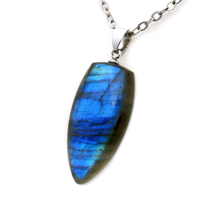 ラブラドライト ペンダント ネックレス 天然石 AAA ブルーシラー パワーストーン 1点もの Labradorite