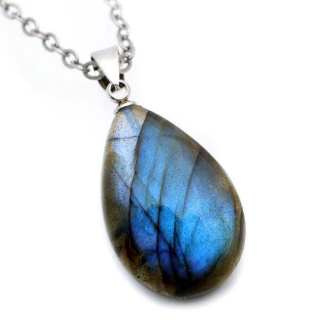 ラブラドライト ペンダント ネックレス 天然石 AAA ブルーシラー パワーストーン 1点もの Labradorite