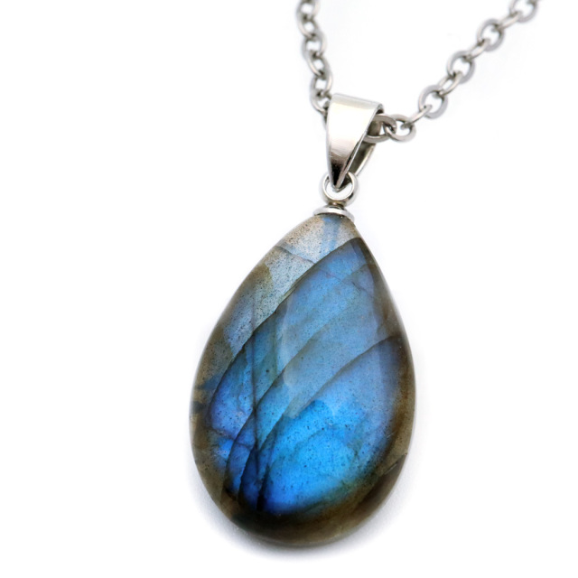 ラブラドライト ペンダント ネックレス 天然石 AAA ブルーシラー パワーストーン 1点もの Labradorite