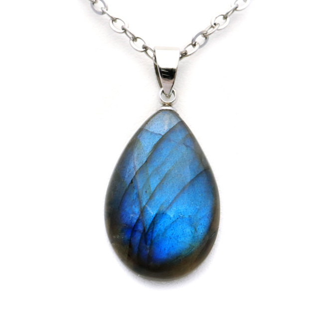ラブラドライト ペンダント ネックレス 天然石 AAA ブルーシラー パワーストーン 1点もの Labradorite