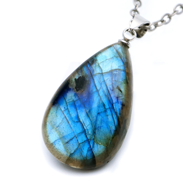 ラブラドライト ペンダント ネックレス 天然石 AAA ブルーシラー パワーストーン 1点もの Labradorite