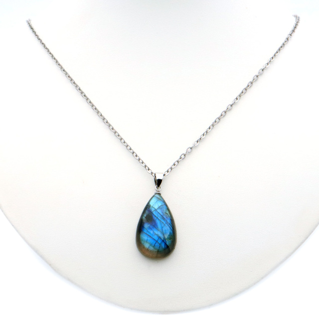ラブラドライト ペンダント ネックレス 天然石 AAA ブルーシラー パワーストーン 1点もの Labradorite
