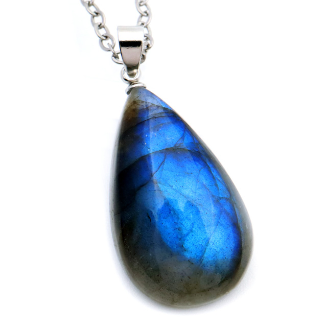ラブラドライト ペンダント ネックレス 天然石 AAA ブルーシラー パワーストーン 1点もの Labradorite