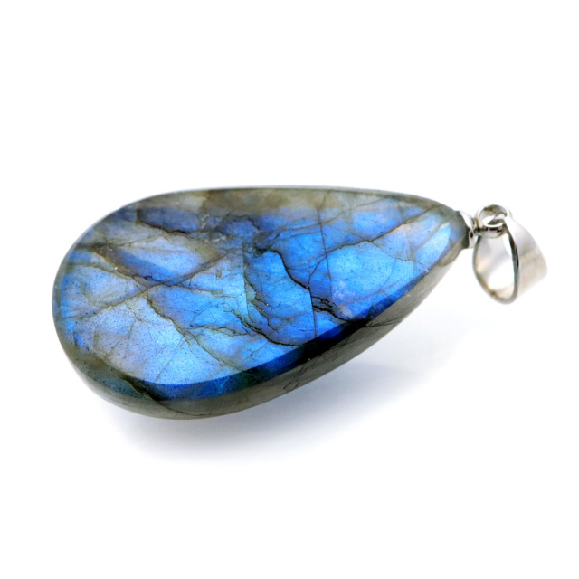 ラブラドライト ペンダント ネックレス 天然石 AAA ブルーシラー パワーストーン 1点もの Labradorite